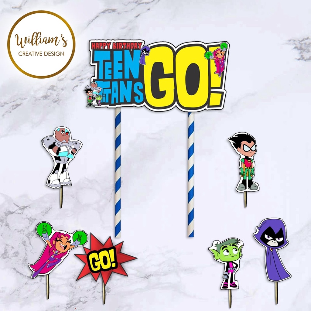 

Hiasan Kue Cake Topper Birthday TEEN TITANS GO isi 7