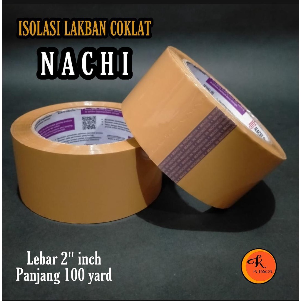 

Isolasi Selotip Lakban Coklat Lakban Nachi Asli Ori 2" 48 mm 100 yard