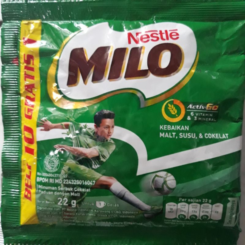 

PROMO!!!! MILO RENCENG 22 GRAM(1 RENCENG ISI 10) Milo active go sachet 22gr Beli 10 GRATIS 1 /yapsnack001