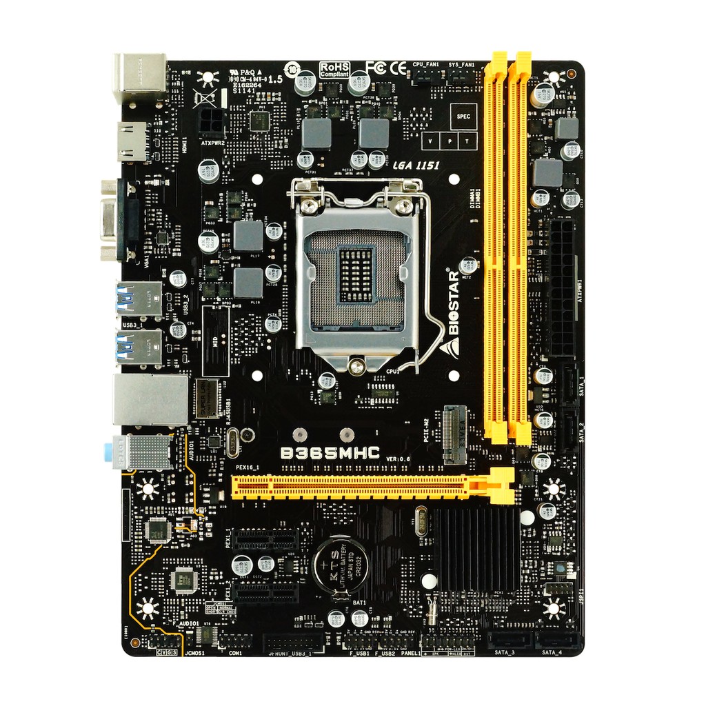 BIOSTAR Motherboard B365MHC Intel B365 LGA1151 DDR4 MICRO ATX