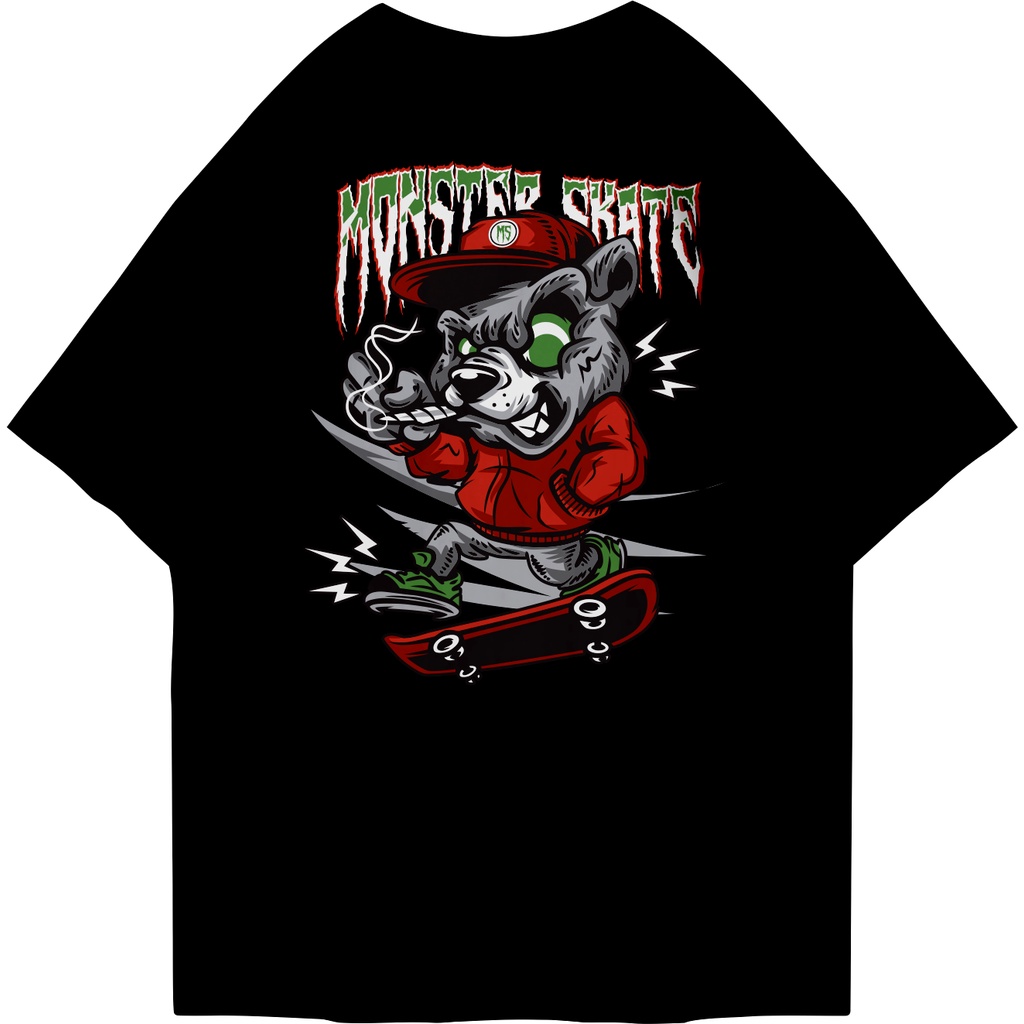 FIRSTLAST Oversized Tshirt Monster Skate | Kaos Oversize Pria dan Wanita