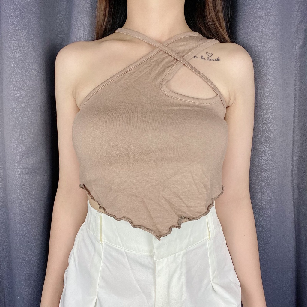 Vimel Collection - Tanktop Halter Cross Neck Neci / Tanktop Wanita / Tanktop Cross / Tanktop Korean Style