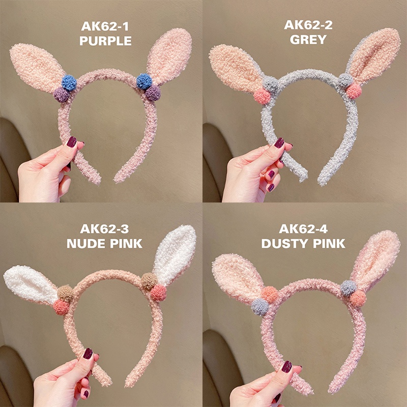 BANDO KOREA WANITA ANAK PEREMPUAN KUPING KELINCI BUNNY AKSESORIS BANDANA LUCU IMPORT AK62