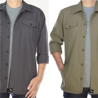 Kemeja Parka Semi Jaket Lengan Panjang Pria Big Size Jumbo Casual Kerja