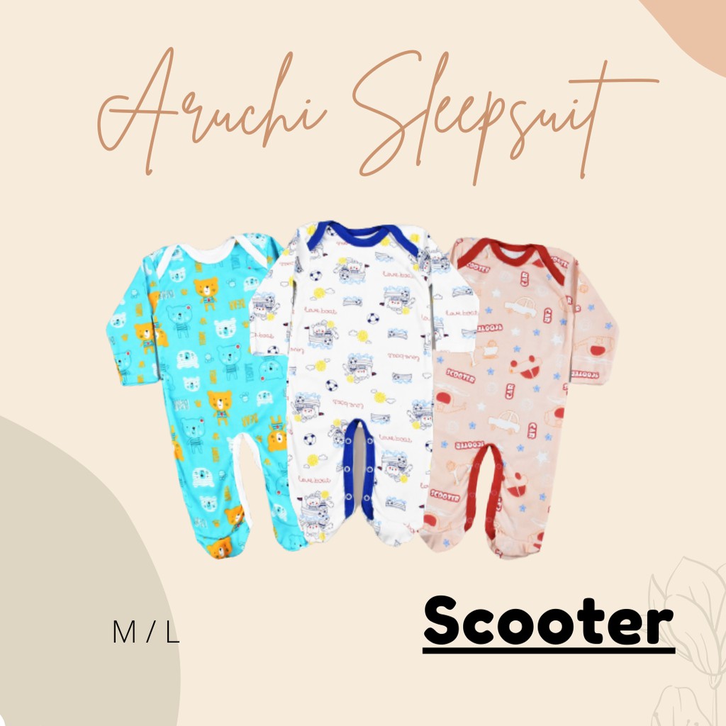 3pcs Sleepsuit BOY Aruchi M L (Sleep Wear Aruchi) SNI Cherrybabykidsshop