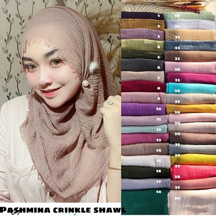 pashmina kusut polos / hijab pashmina crinkle premium-4