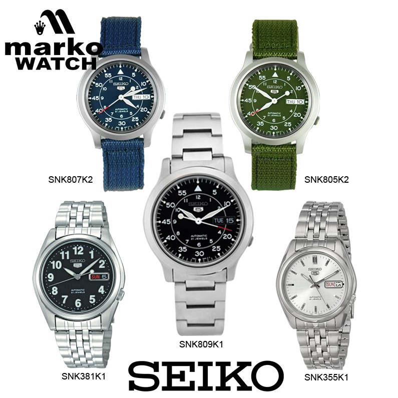 JAM TANGAN SEIKO SNK SERIES MAN Automatic ORIGINAL SNK355K1 SNK381K1 SNK805K2 SNK807K2 SNK809K1