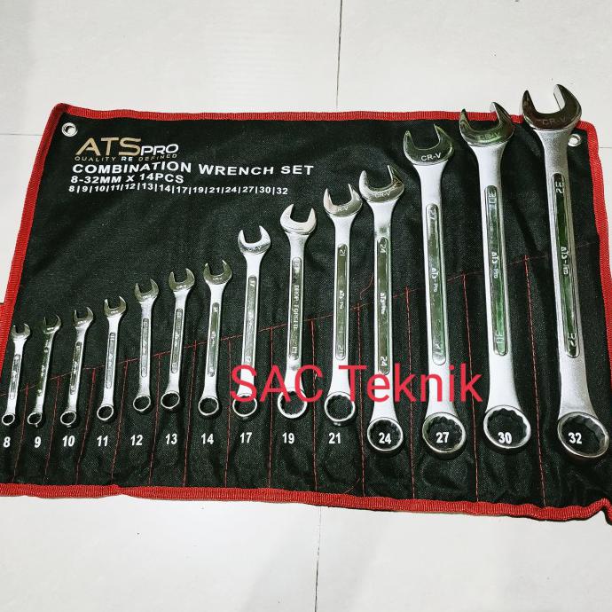 KUNCI RING PAS SET 14 PCS ATS PRO 8 - 32