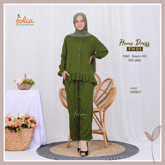 Home dress muslimah folia FH -01