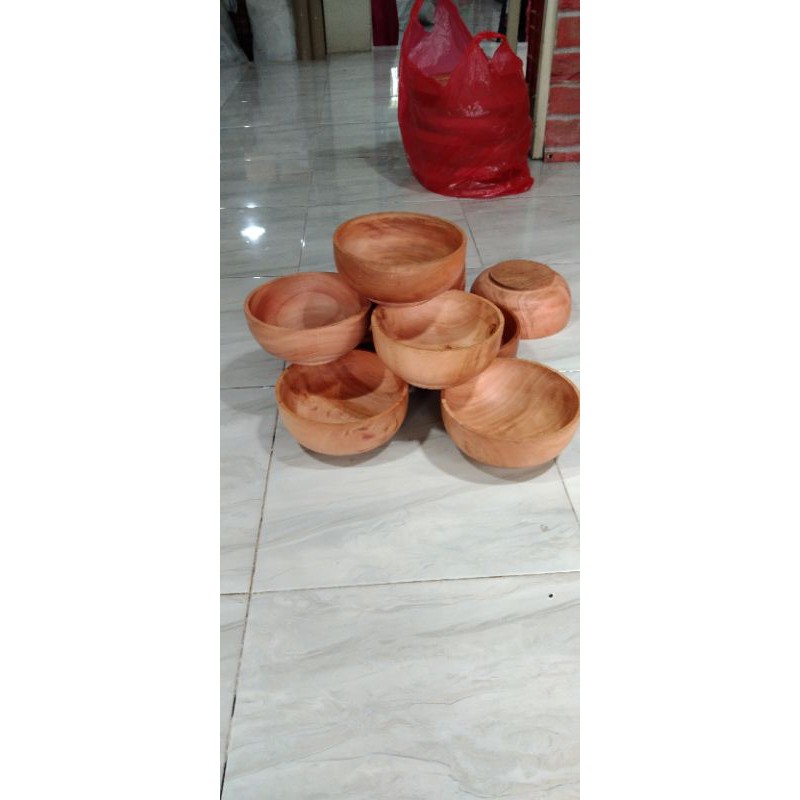 Mangkok kayu JUMBO diamater 19 cm