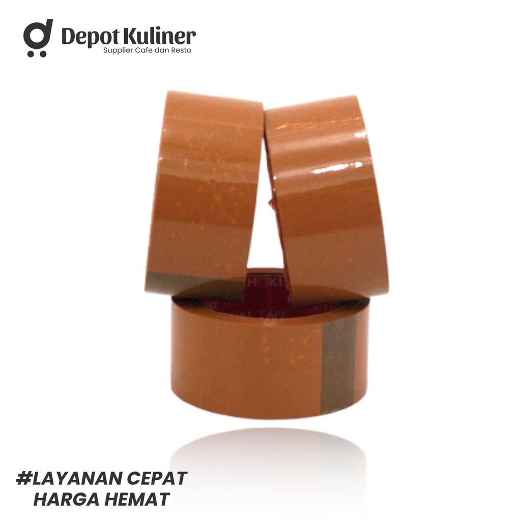 Tape Lakban Bening / Coklat 100 yard 48 mm