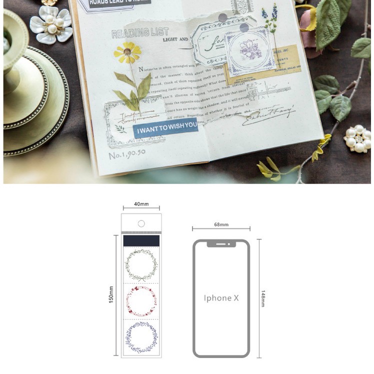 

50 Lembar Kertas Memopad Design Aesthetic Scrapbook Planner RB9