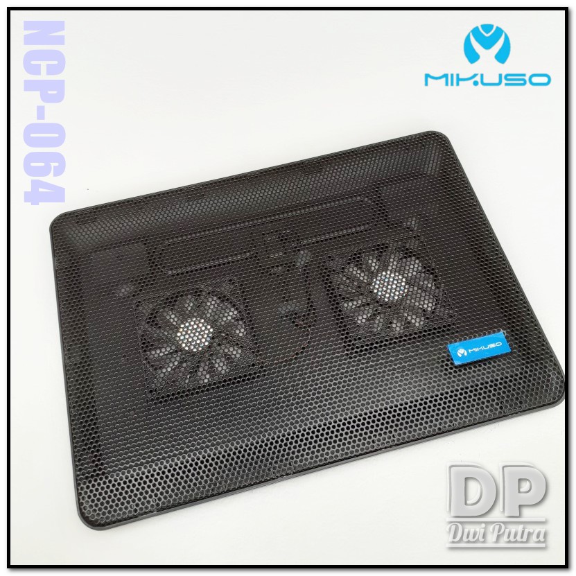 COOLING PAD MIKUSO NCP-064 SHIRON // BLUE LED SILENT DOUBLE FAN // NCP 064 NCP064 // COOLER PAD PENDINGIN LAPTOP NOTEBOOK