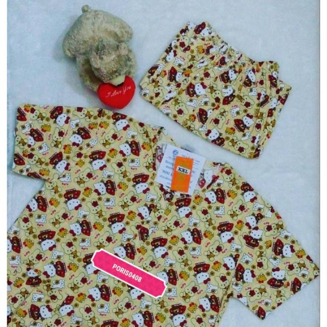 XXL Jumbo Piyama Katun Wanita &quot;HOKI &amp; SHEILA&quot; (hello kitty 1)