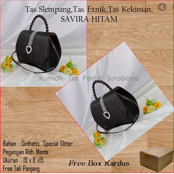 Tas Slempang,Tas Etnik,Tas Kekinian,SAVIRA HITAM