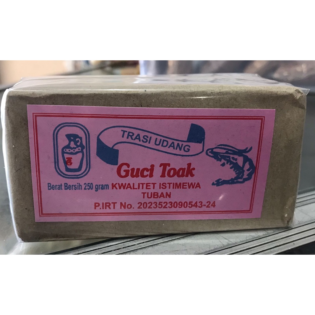 

Terasi / Trasi Udang Guci Toak (Merah) Khas Tuban