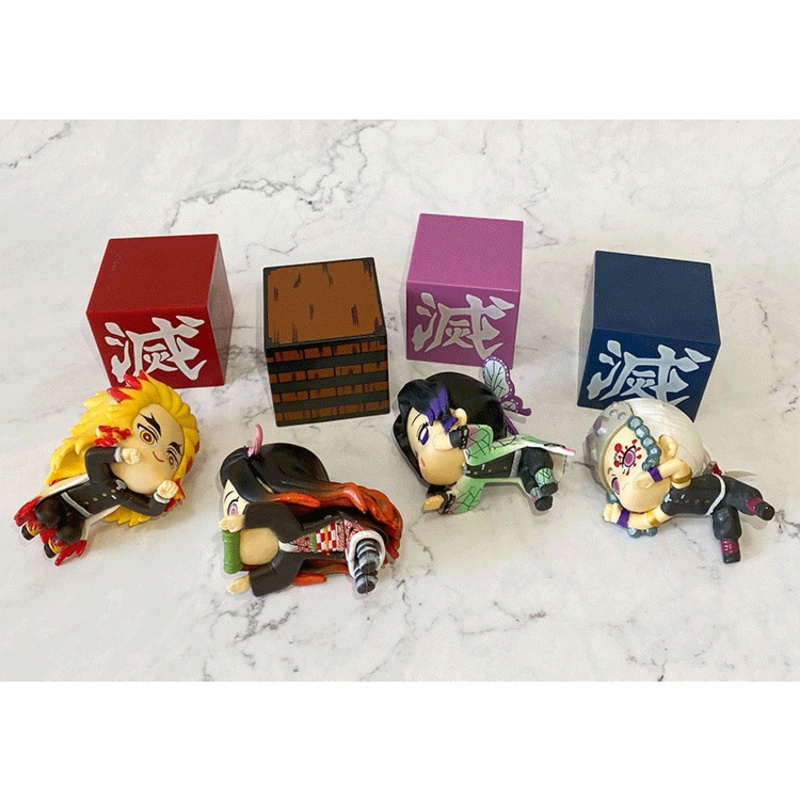 10cm Demon Slayer Mini Figure Tanjiro Nezuko Zenitsu Rengoku Shinobu Mitsuri Obanai Ornaments