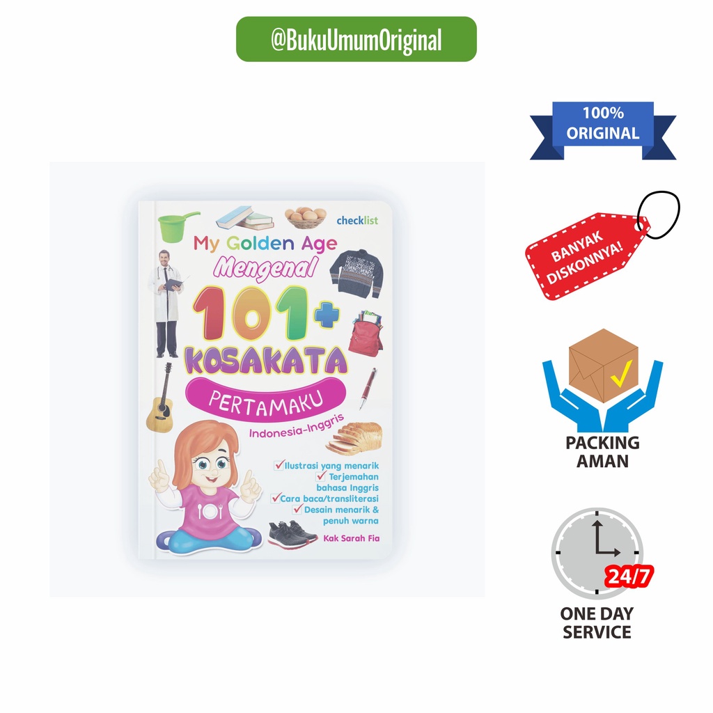 Buku Anak Boardbook My Golden Age Mengenal 101+Kosakata Pertamaku