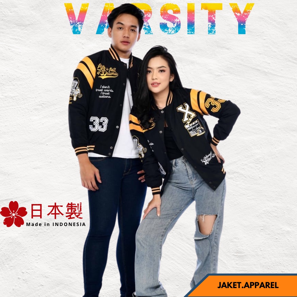 Jaket Pria Jaket Jacket Jeket Varsity Bseball Bisbol Vintage Original Black Polos Basket Pria Cowok 