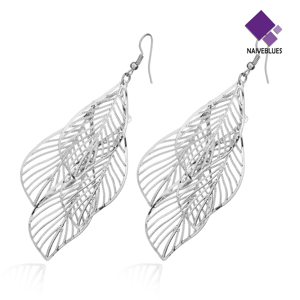 Naiveblue Anting Kait Gantung Desain Hollow Hias Rumbai Gaya Retro / Barok Untuk Wanita