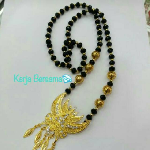 Kalung etnik perak bakar gold