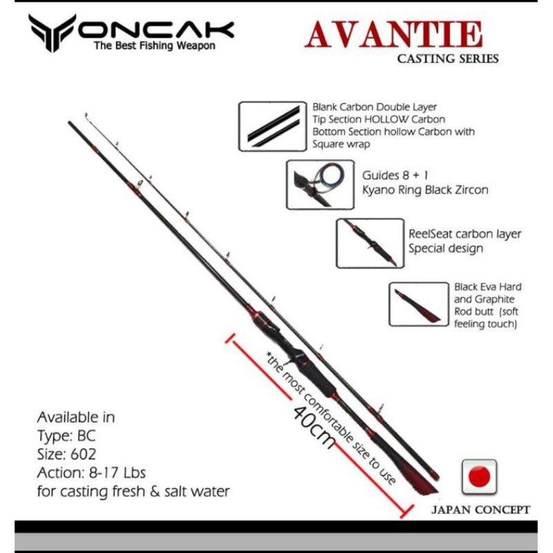joran bc oncak avantie 602 8-17 lbs