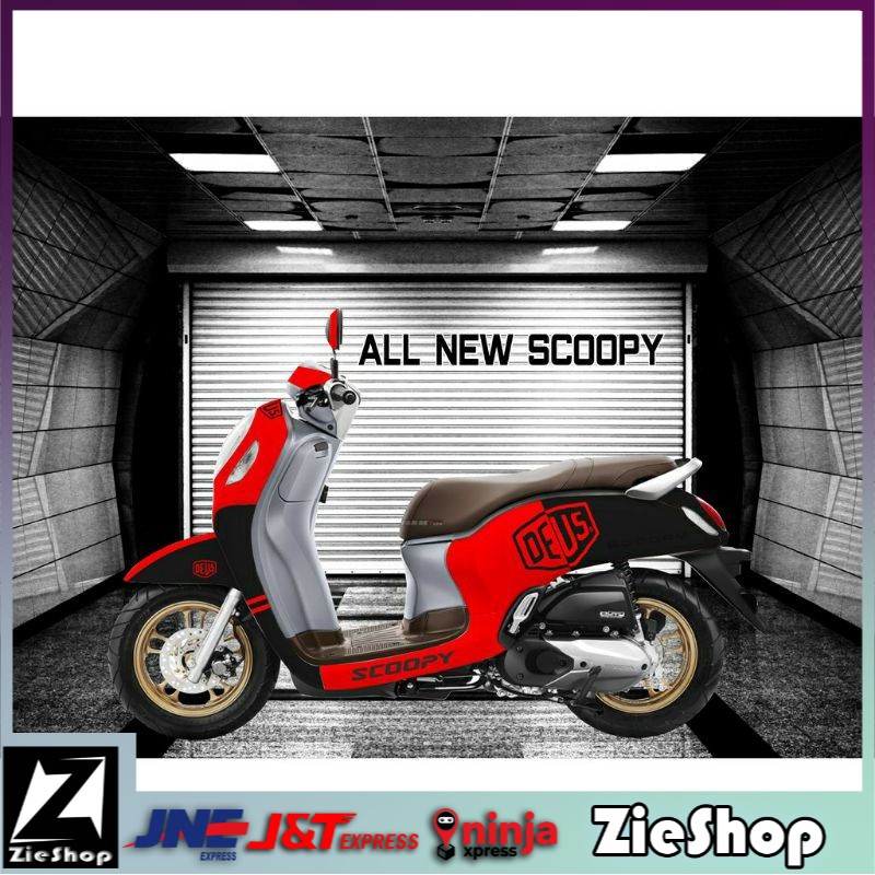 Striping scoopy merah Decal motor scoopy full body Sticker stiker scoopy fi variasi