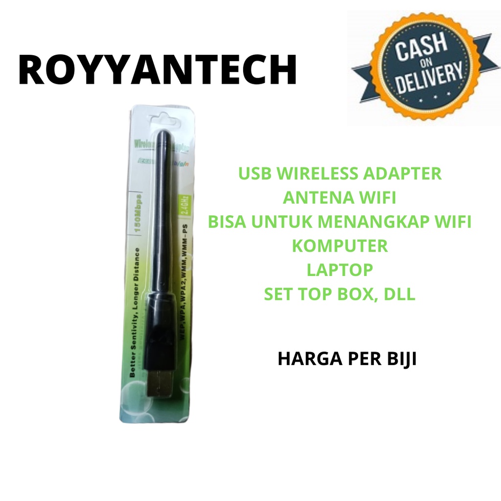 USB DONGLE WIFI ADAPTER ANTENA WIFI SET TOP BOX PENANGKAP SINYAL WIFI 2.4GHz 150Mbps