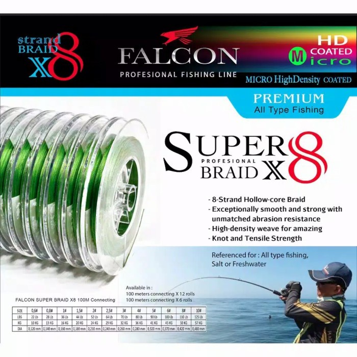 PE. FALCON SUPER BRAID X8 - 100m Conecting