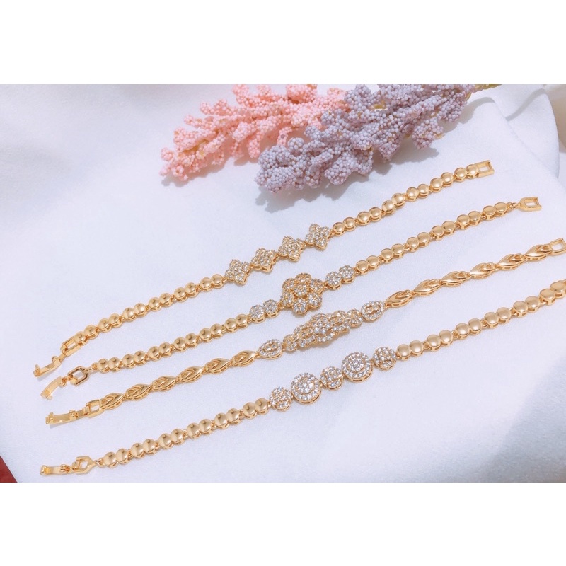 Gelang plat mata kilau emas Xuping dewasa