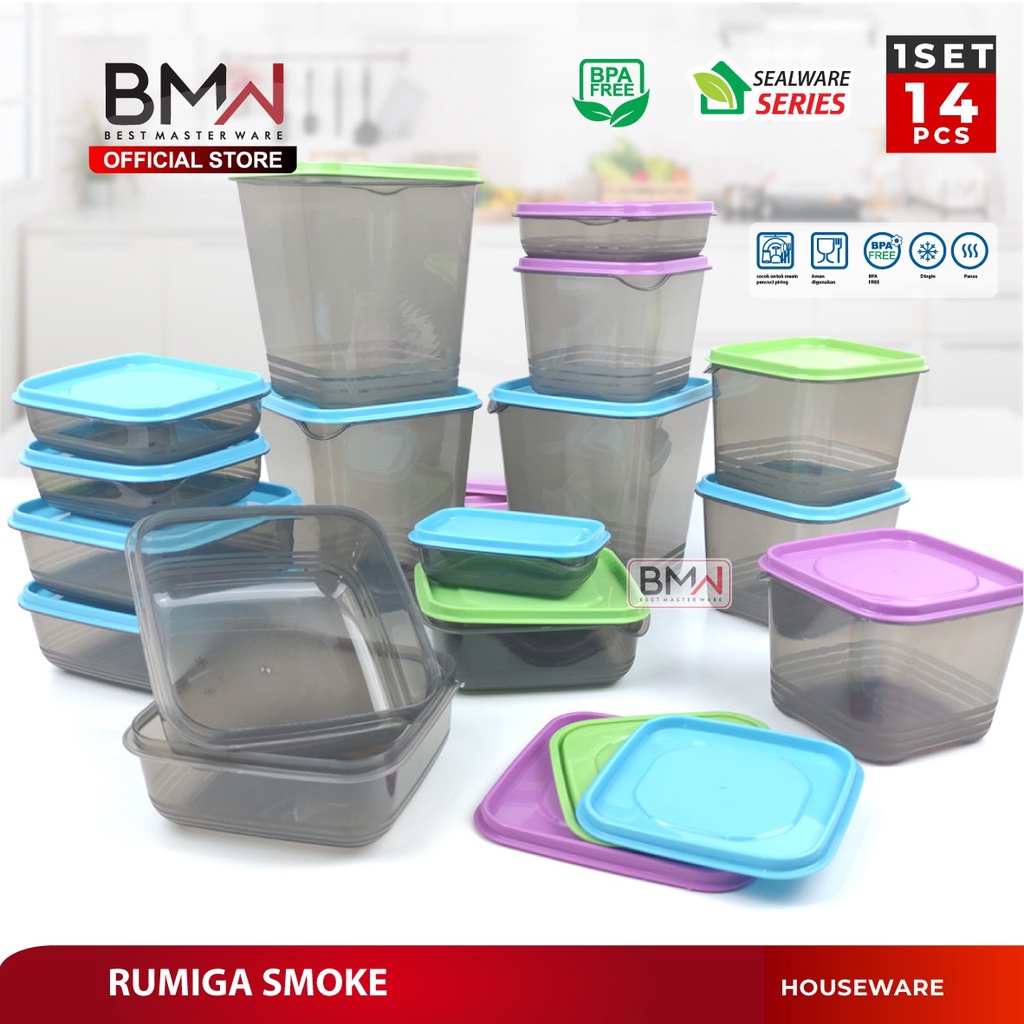 BMW Kitchen Ware -Toples Otaru Smoke Sealware 14 Pcs Tempat Penyimpanan Makanan Food Container