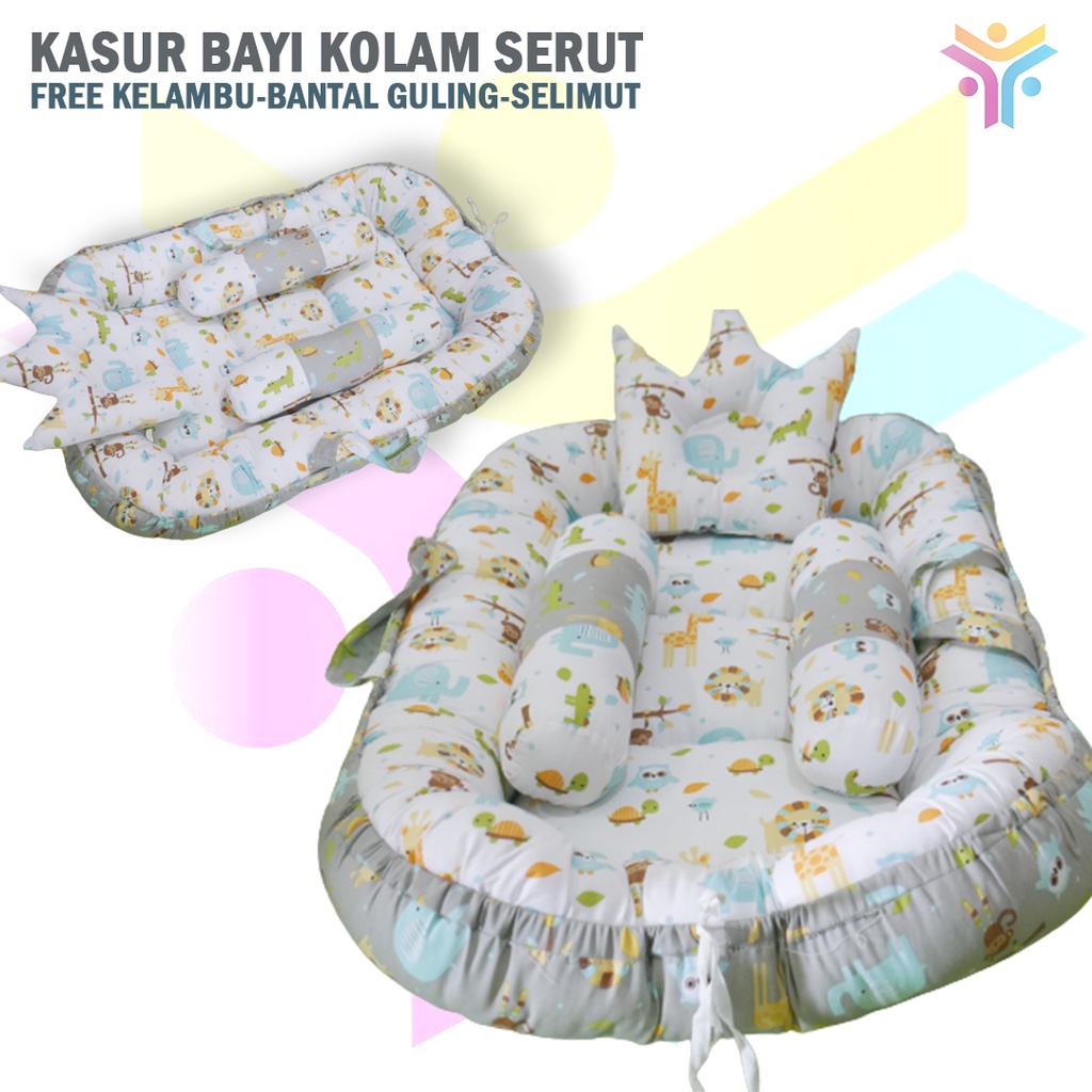 9 || KASUR BAYI KOLAM SERUT LENGKAP || FREE KELAMBU || BANTAL GULING || SELIMUT