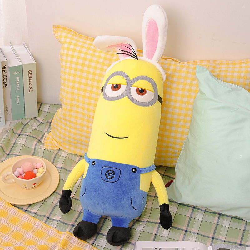 Mainan Boneka Stuffed Plush Minion Despicable Me Bob Stuart Kevin Telinga Kelinci Lucu Untuk Sofa