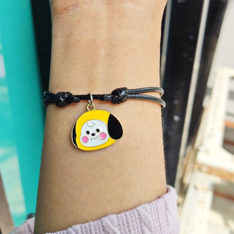 GELANG BTS BT21 ARMY / GELANG TALI HITAM BTS / GELANG KARAKTER BT21 TATA CHIMMY RJ KOYA COOKY MANG SHOOKY