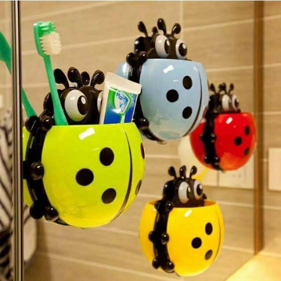 (Terbaru) Tempat Sikat Gigi dan Odol Kumbang - Tempat Odol Dan Sikat Gigi Ladybug Lady Bug Tooth Brush Holder - 1 Pcs-Termurah