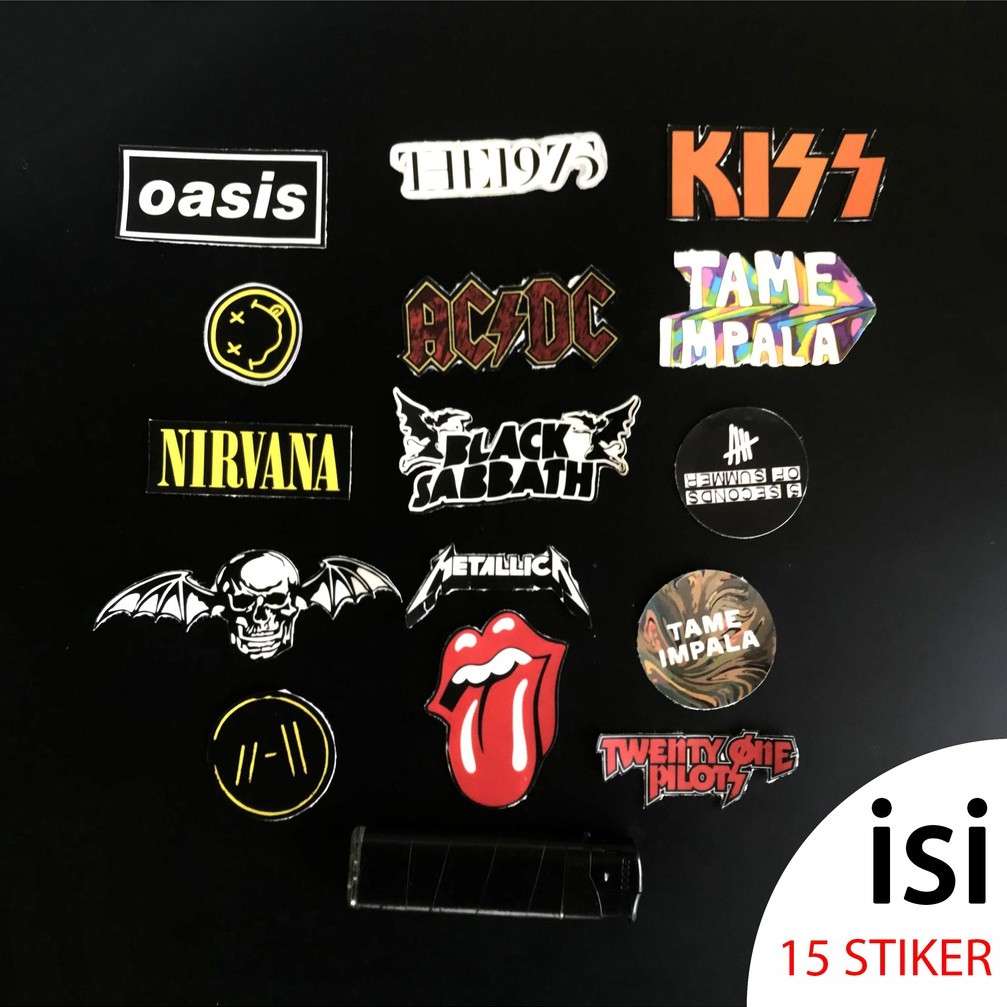 

15 pcs Band Rock Distro Metal tumblr Sticker pack