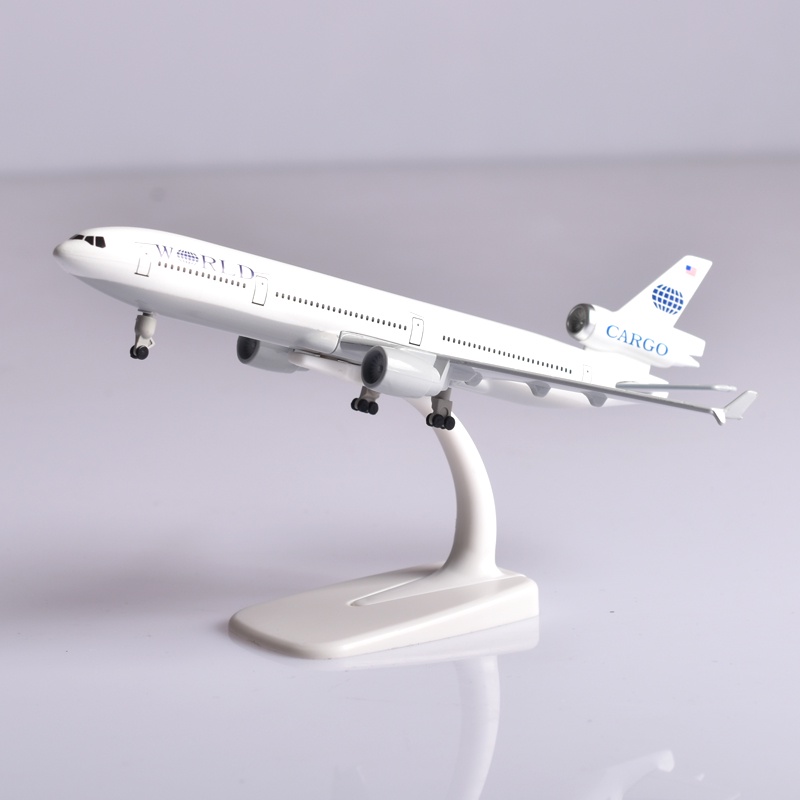 Md-11 Miniatur Diecast Pesawat Terbang World Cargo Md11 Bahan Metal Ukuran 20CM Untuk Mainan / Koleksi