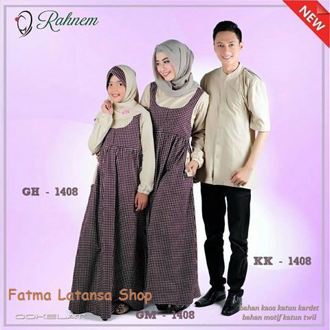 baju muslim couple / rahnem 1408 / sarimbit / koko kaos / gamis terbaru / gamis murah berkualitas