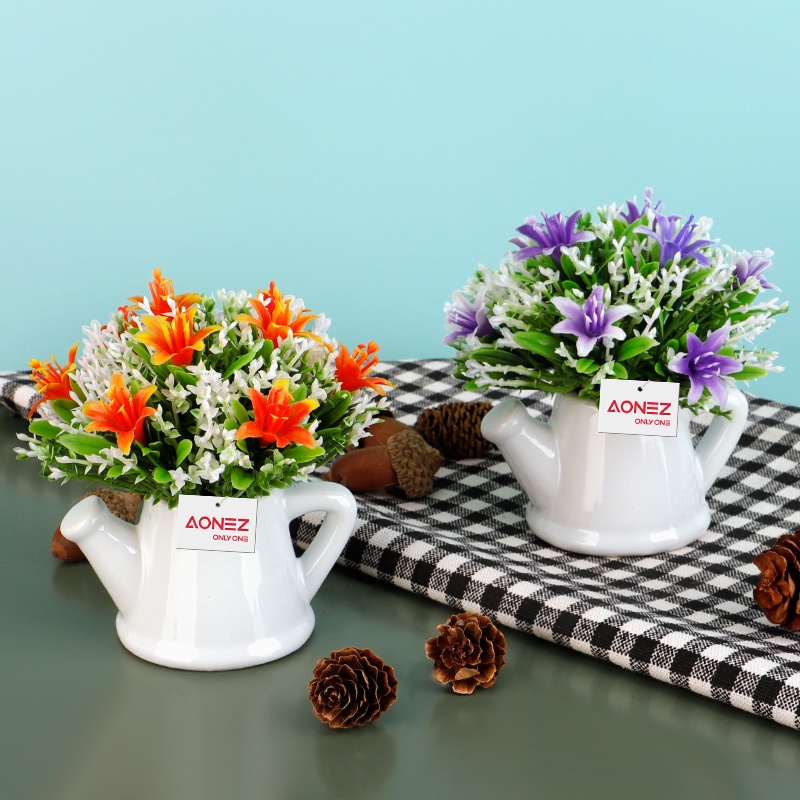 Aonez bunga hias bunga artificial murahbunga mini hiasan tanaman kaktus hias dengan pot-5