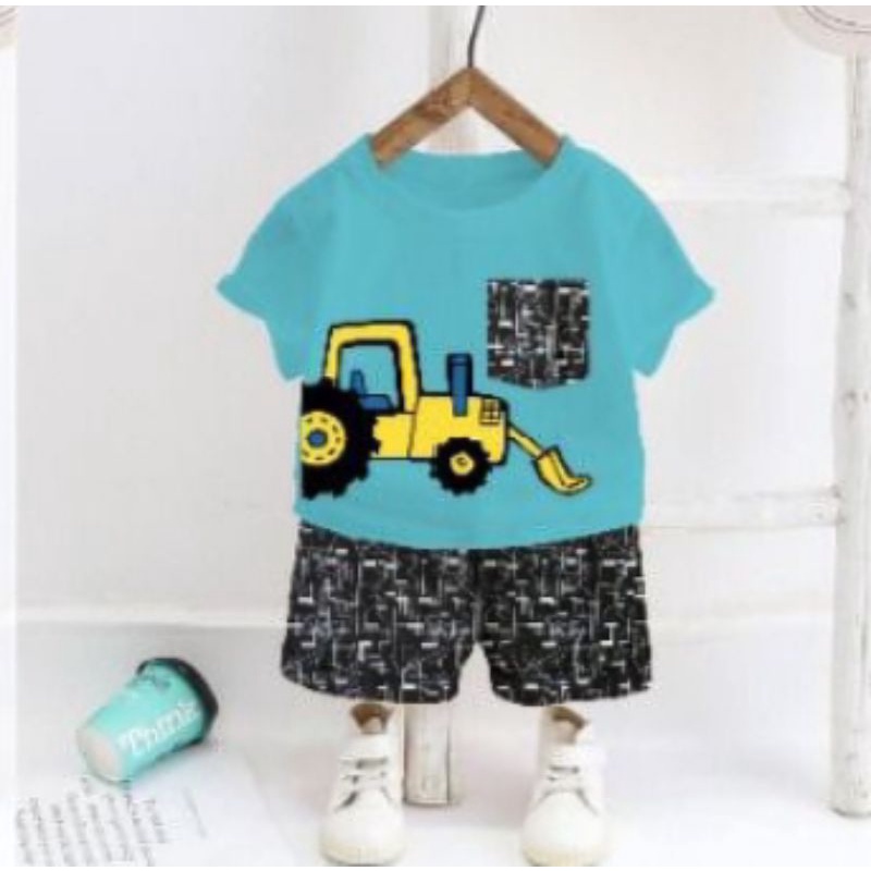 SETELAN ANAK MURAH / SETELAN ANAK COWOK MURAH / SETELAN ANAK LAKI MURAH / BAJU ANAK MURAH / SETELAN BERMAIN ANAK-BIRU  2