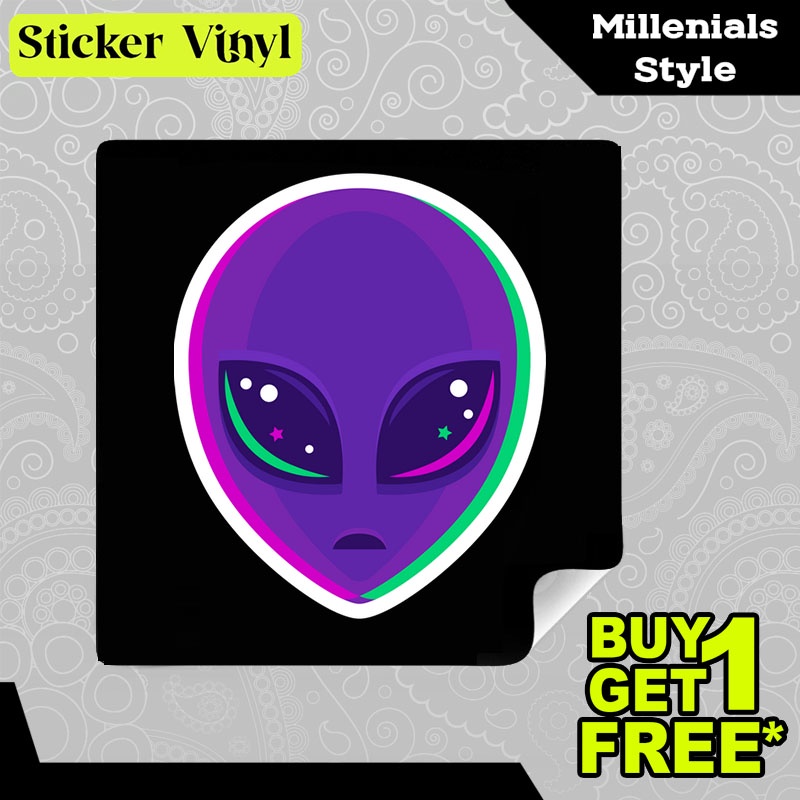 

Stiker Sticker Purple Alien Karakter Lucu dan Unik Luar Angkasa Aesthetic Bahan Vinyl Satuan Anti Air