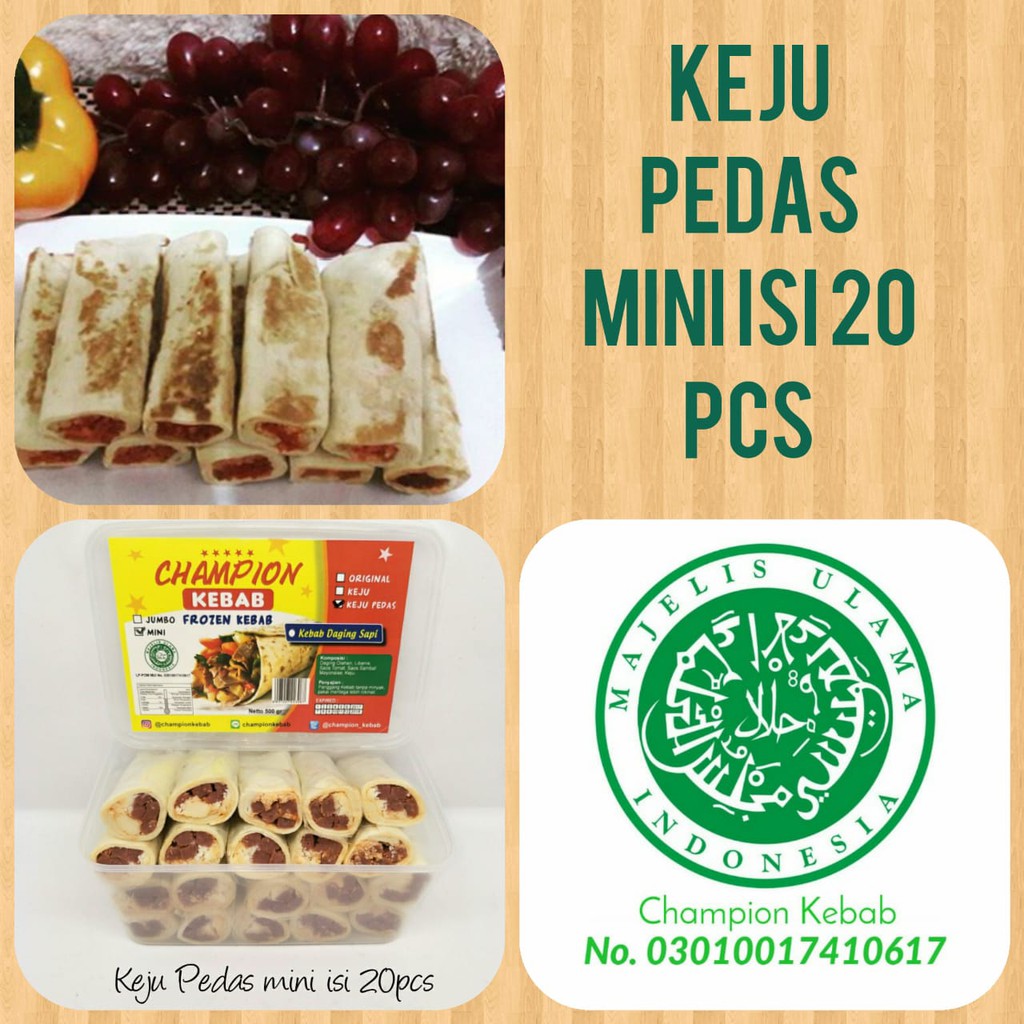 

KEBAB SAPI FROZEN KEJU PEDAS MINI ISI 20 PCS