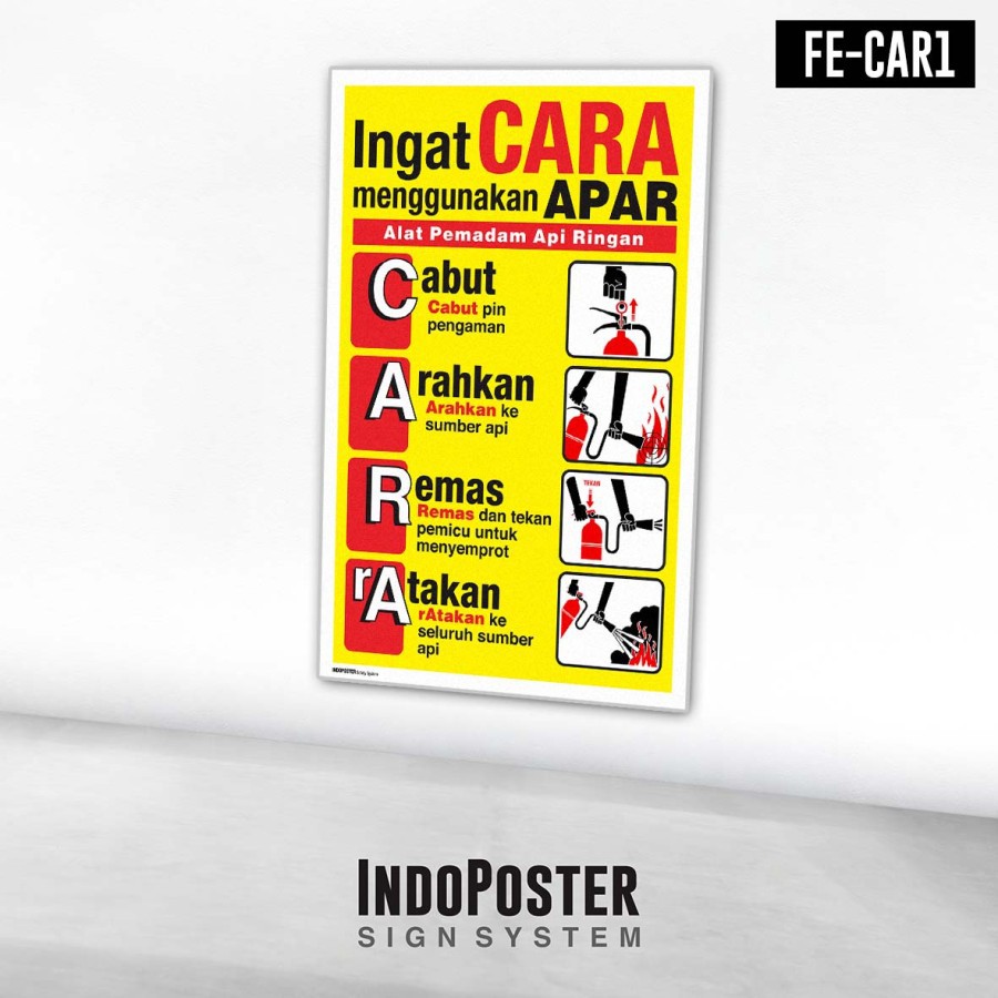 

Stiker Safety Sign Rambu K3 CARA menggunakan APAR Alat Pemadam Api Ringan Fire Extinguisher
