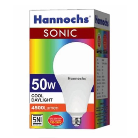 Hannochs Lampu LED / Bohlam LED SONIC 50 watt / 50W Cahaya Putih