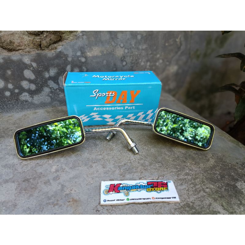 SPION KOTAK KACA KECIL MODEL DAYTONA FULL KROM MERK DAY