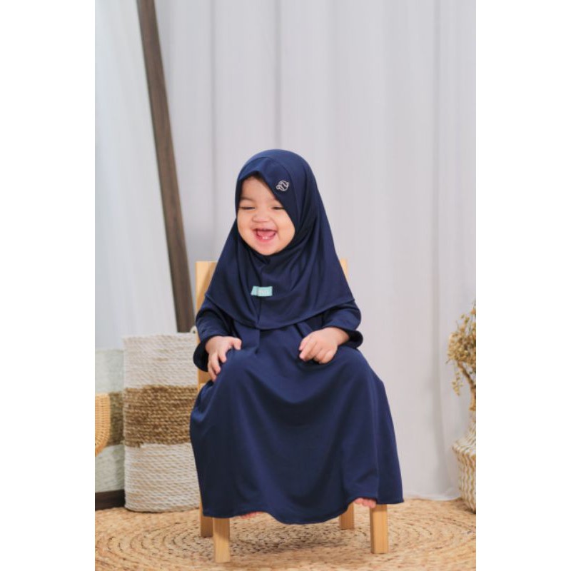 Gamis anak perempuan Baju muslim anak perempuan baju gamis anak perempuan Nuha Navy 6-11 Bulan