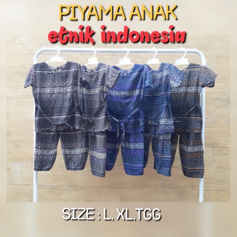 SETELAN ETNIK ANAK PIYAMA CELANA PANJANG SIZE L-XL-TGG