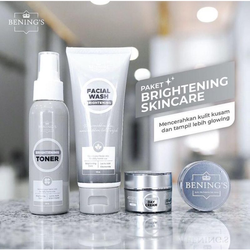 Paket Brightening Benings Skincare / cream glowing benings skincare