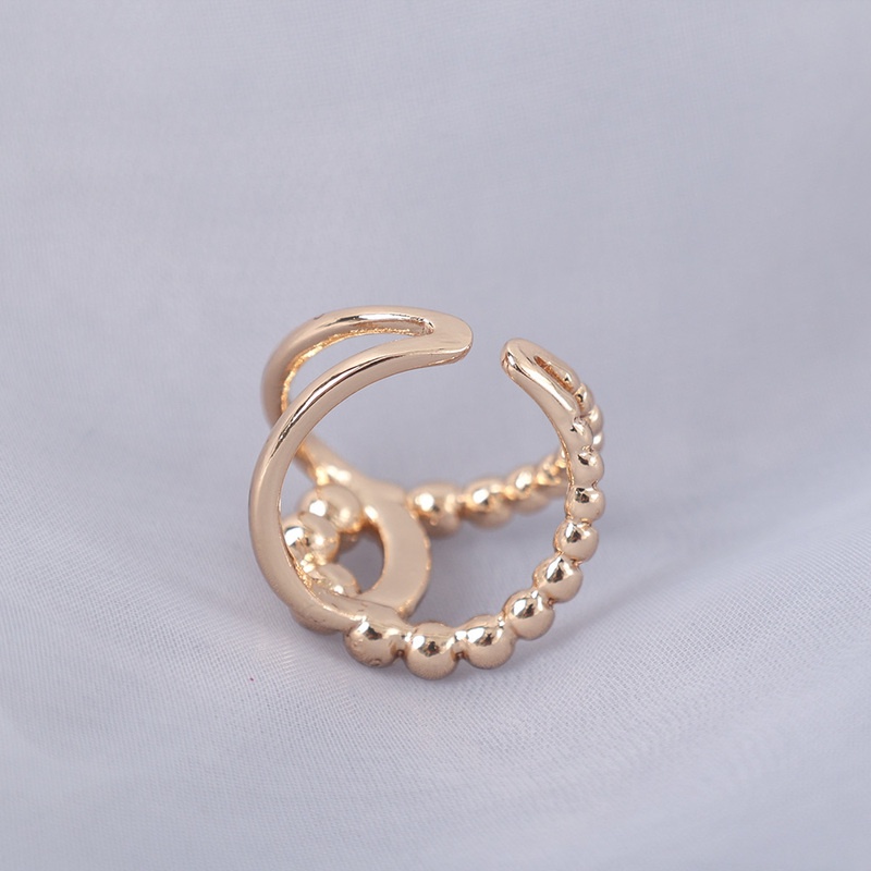 Cincin Multilayer Model Double Cross Terbuka Adjustable Untuk Wanita