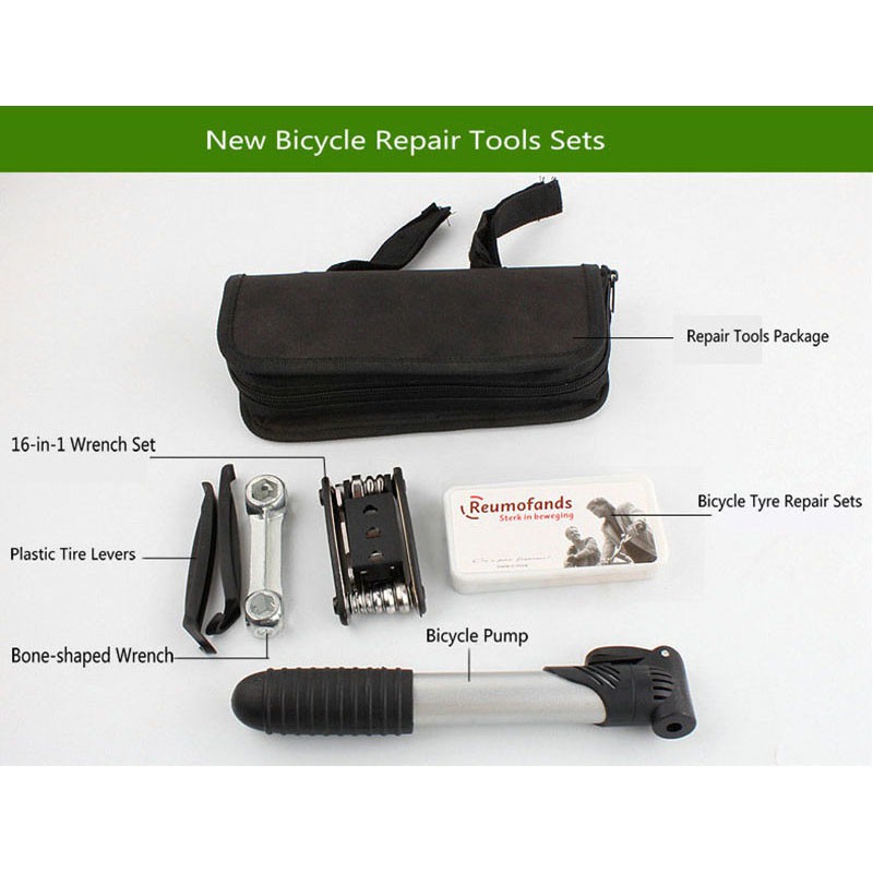 Toolkit Pompa set sepeda / alat reparasi tambal ban sepeda bicycle repair toolkit